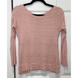 Womens Dainty Crochet Sweater Size‎ S Coquette Parisian Capsule Feminine Soft